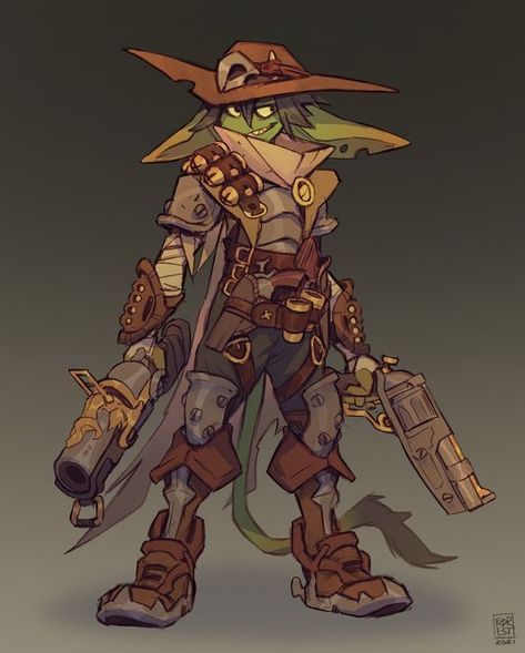 Goblin Adventurer, Goblin Dnd Character Design, Goblin Gunslinger, Male Goblin Art, Tarot Character, Dungeon Punk, Goblin Character Design, Goblin Male, Artificer Dnd