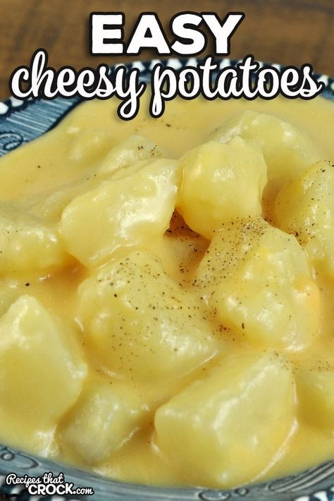 If you need a quick and easy way to make up some delicious Easy Cheesy Potatoes, I have your covered with this recipe! via @recipescrock Stove Top Potatoes, Easy Cheesy Potatoes, Quick Potato Recipes, Cheesy Potatoes Crock Pot, Potato Side Dishes Easy, Cream Cheese Potatoes, Cheesy Potatoes Recipe, Crock Pot Potatoes, Stove Top Recipes