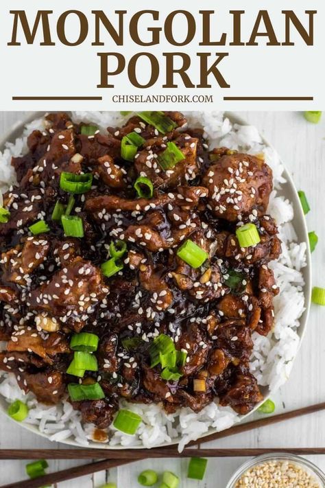 Mongolian Pork, Garlic Ginger Sauce, Asian Pork Tenderloin, Asian Pork Recipes, Ginger Pork, Asian Pork, Pork Loin Recipes, Pork Dinner, Ginger Sauce