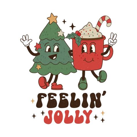 Motifs Textiles, Funny Feeling, Jolly Christmas, Christmas Poster, Retro Humor, Christmas Cartoons, Vintage Santas, Retro Tshirt, Christmas Wallpaper