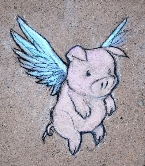 Pig With Wings Tattoo, Flying Pig Drawing, Pigs Drawing, Flying Pig Tattoo, Flying Pigs Art, Pig With Wings, Pig Sketch, Fly Drawing, Pig Tattoo