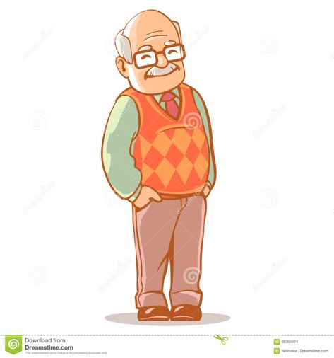 Grandfather stock vector. Illustration of character, image - 86364474 Man Wearing Glasses, Old Man Cartoon, 가족 일러스트, Old Grandpa, Man Sketch, Comic Layout, Man Illustration, Cartoon Sketches, Cartoon Man