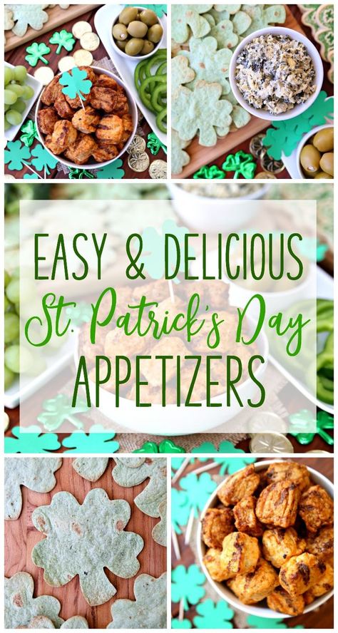 Easy St. Patrick’s Day Appetizers St Patricks Appetizers, St Patrick Party Food, Irish Appetizers, St Patrick's Day Appetizers, St Patricks Food, St Patrick Day Snacks, St Patrick Day Treats, Hot Appetizers, St Patricks Day Food