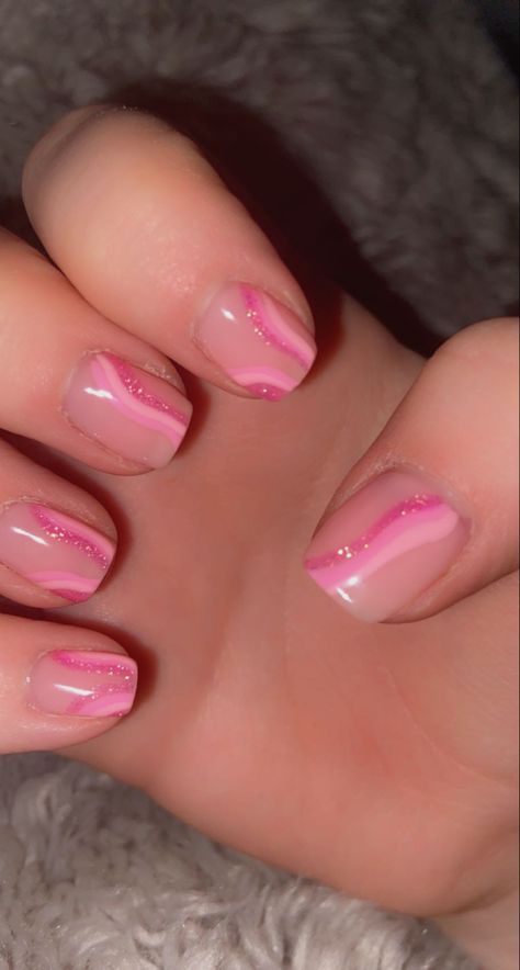 Gel Nails Short Nails Ideas Back To School, Pink Nails Not Acrylic, Short Nail Set Square, Nails For 11 Yrs Old Pink, Light Pink Nails With Design Short, Light Pink Nail Inspo Short, Short Gel Birthday Nails, Simple Short Natural Nail Designs Summer, Easy Simple Short Nails