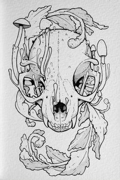 Tattoo Time, Cat Skull, Art Minimaliste, Sketchbook Art, A Skull, Visionary Art, Animal Skulls, Trendy Tattoos, Cat Tattoo