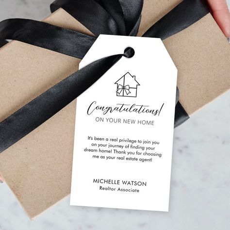 Real Estate Gifts For Clients New Homes, Real Estate Goodie Bag Ideas, Real Estate Agent Gifts For Clients, Realtor Marketing Gifts, Real Estate Client Gifts, Realtor Client Gifts, Real Estate Agent Gift, Real Estate Closing Gifts, Create Labels