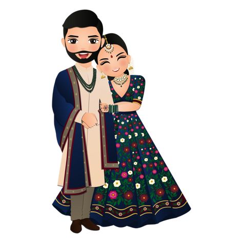 Indian Couple Illustration Engagement, Couples Vector Art, Dulha Dulhan Cartoon Images, Wedding Character Illustration, Indian Bride And Groom Caricature, Bride And Groom Cartoon Cute, Bride Groom Cartoon Couple, Engagement Caricature Couple, Hindu Bride And Groom Cartoon