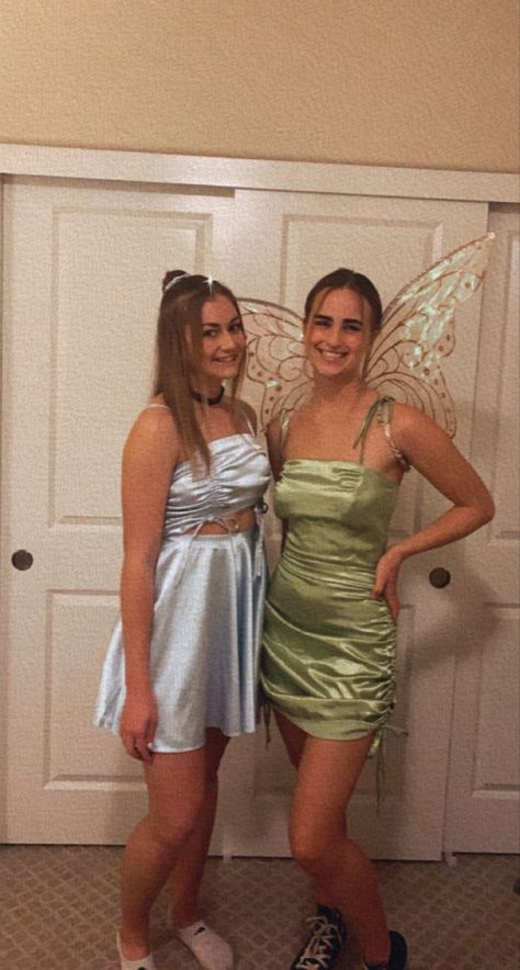 Duo Halloween Costumes Tinker Bell And Wendy, Wendy And Tinkerbell Costumes College, Silvermist And Tinkerbell Costume, Periwinkle And Tinkerbell Costumes, Tinker Bell And Wendy Halloween Costume, Tinkerbell And Fairies Costume, Wendy And Tinkerbell Halloween Costumes, Tinkerbell And Wendy Halloween Costume, Wendy Tinkerbell Costumes