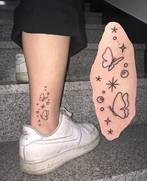 Stick Poke Tattoo, Ankle Tattoos For Women, 4 Tattoo, Inspiration Tattoos, Cute Little Tattoos, Cute Tiny Tattoos, Poke Tattoo, Dainty Tattoos, Aesthetic Tattoo