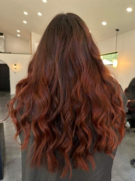 Rich dark brown root with red ends Red Hair Grown Out Roots, Brown Hair Red Ends, Brown Roots Red Hair, Dark Roots Red Hair, Red Ends On Brown Hair, Red Hair Brown Roots, Red Hair With Brown Roots, Red Hair For Fall, Red Hair Dark Roots