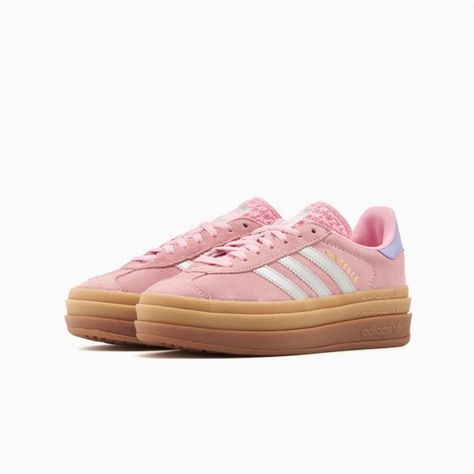 New In Box Kids Size Preppy Adidas Shoes, Light Pink Sambas, Adidas Gazelle Aesthetic, Platform Gazelle, Adidas Gazelle Bold Pink, Pink Gazelle, Adidas Gazelle Pink, Pink Gazelles, Bright Sneakers