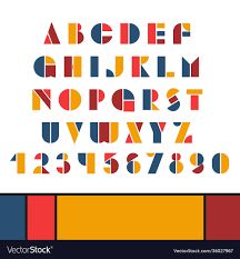 Bauhaus letters and numbers set modern typography Vector Image Bauhaus Font, Christmas Fonts Free, Numbers Typography, Design Alphabet, Illustration Tutorial, Graffiti Lettering Fonts, Origami 3d, Hand Lettering Fonts, Christmas Fonts