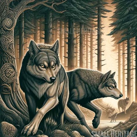 Geri and Freki: The Loyal Wolves of Odin in Norse Mythology Discover the tale of Geri and Freki, Odin's loyal wolves in Norse mythology. Explore their origins, symbolism, and significance in Viking culture, and learn how these mythical creatures continue to captivate modern audiences. . . . #MythicalCreatures #VikingMythology #VikingCulture #NorseGods #NorseLegend #VikingLore #VikingHistory #NorseMythology #CulturalHeritage #smallheritage Odin's Wolves, Geri And Freki, Norse Legend, Norse Myth, Viking Culture, The Loyal, Viking History, Norse Mythology, Mythical Creatures