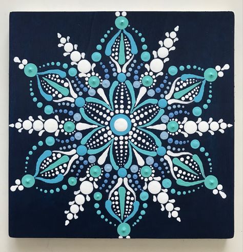 Mandala dot art, joy, positivity, good vibes Dot Art Snowflake, Dot Painting Snowflakes, Snowflake Dot Painting, Studying Drawing, Painting Snowflakes, Snowflake Mandala, Christmas Mandala, Acrylic Painting Inspiration, Fall 23