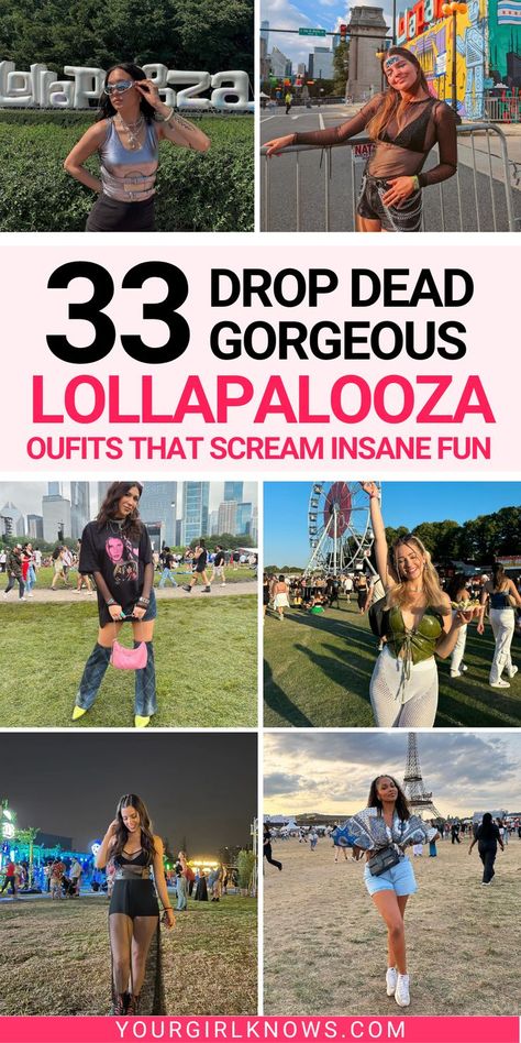 Get ready to turn heads at Lollapalooza with these unforgettable outfit inspirations! Be prepared to see the most eye-catching and stylish Lollapalooza Outfits that'll surely make you the center of attention. From edgy rocker-chic vibes to vibrant and flowy boho styles, these mind-blowing festival outfits have a little something for everyone. Shoes For Music Festival, Diy Music Festival Outfits, Music Festival Outfits Over 30, Outdoor Concert Festival Outfit, Lallopaloza Outfits, Classy Music Festival Outfits, Comfortable Festival Outfits Summer, 2024 Music Festival Outfits, Festival Outfit Ideas 2024