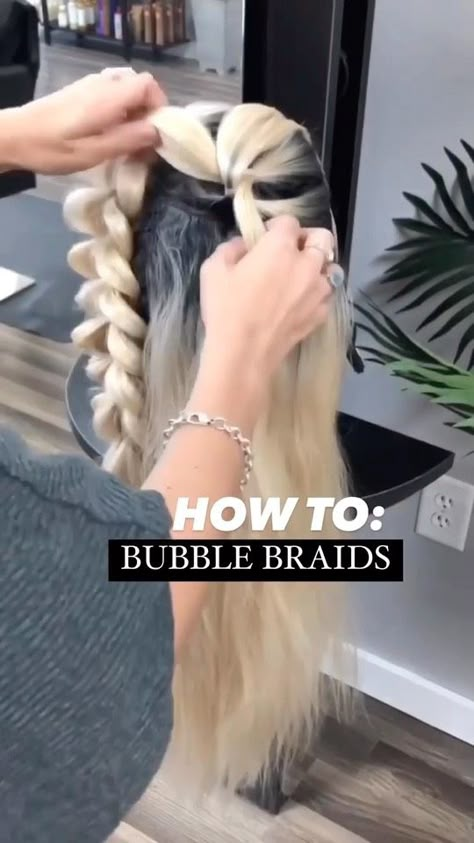 SalonCentric | You don’t need to be an expert braider to get the look 😉@jessicascotthair Is sharing her bubble braid technique and we’re obsessed! ✨ Sign... | Instagram Loose Bubble Braid, Hair Braiding Techniques, Bubble Braid Step By Step, Bubble Braid Ponytail Tutorial, How To Do A Bubble Braid Step By Step, How To Do A Bubble Braid, Really Long Hair Hairstyles, How To Bubble Braid Tutorials, Bubble Braid Hairstyles Tutorial