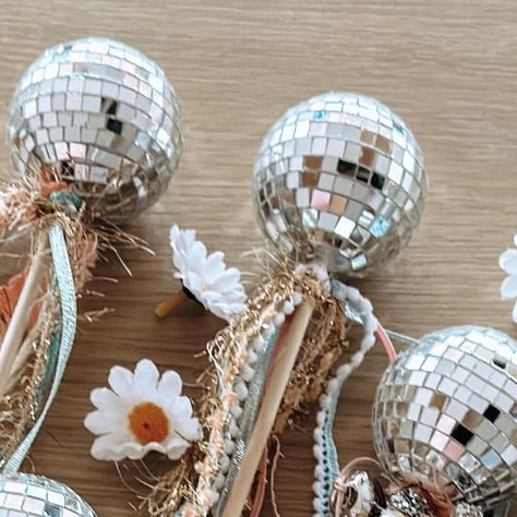 Disco Ball Ornaments Diy, Disco Ball Diy Decoration, Disco Ball First Birthday, Disco Crafts For Kids, Toddler Disco Party, Disco Ball Ornaments, Disco Ball Garland, Disco Ball Birthday, Disco Party Favors For Kids