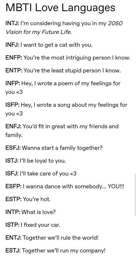 Entp Love Language, Mbti Relationship Compatibility, Mbti Love Language, Mbti Scenarios, Mbti Matches, Personality Type Memes, Mbti In Love, Mbti Boyfriend, Mbti As Things