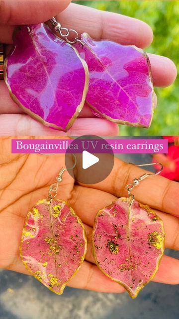 Darling Crafts on Instagram: "Which design do you like the most?

Bougainvillea UV resin earrings. Which other flowers do you want me to try for jewellery making, do let me know in the comment section.

#resin #resinjewelry #resinjewellery #resinearrings #epoxyjewelry #resinart #resinartwork #resinartist #resincraft #resincrafts #resinlove #uvresin #uvresincraft #uvresinjewelry #resinartistsofinstagram #resinartistindia #reels #viral #trending" Resin Diy Earrings, Diy Epoxy Earrings, Floral Resin Earrings, Resin Earrings Tutorial, Diy Earrings Resin, Diy Resin Jewelry Tutorials, Diy Resin Earrings Tutorials, Diy Uv Resin Ideas, Resin Earing Design