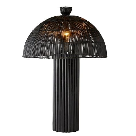 Arteriors Como Table Lamp | Lightopia Monochromatic Aesthetic, Black Wicker, Luxury Table Lamps, Dining Table With Storage, Column Base, Entry Tables, Arteriors Home, Antique Brass Hardware, Table Lamp Design