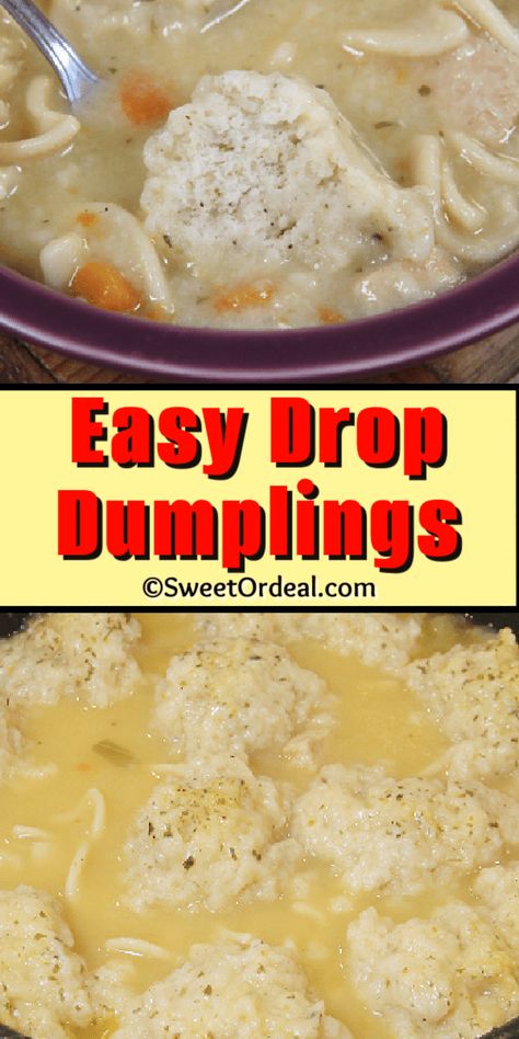 Dumplings For Soup Easy, Flour Dumplings For Soup, Old Fashioned Chicken Dumplings, Quick Dumplings For Soup, Quick Dumplings For Stew, Dumplings For Soup Recipe, Soup Beans And Dumplings, Best Homemade Chicken And Dumplings Recipe, Never Fail Dumpling Recipe