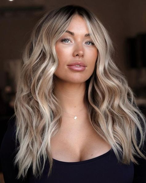 Ash Blonde and Silver Hair with Shadow Roots Dimensional Ash Blonde, Blonde Dimensional Hair, Medium Ash Blonde Hair, Shadow Root Blonde, Ash Blonde Hair Dye, Ashy Blonde Hair, Dimensional Hair Color, Blonde Hair Dye, Dark Strawberry Blonde