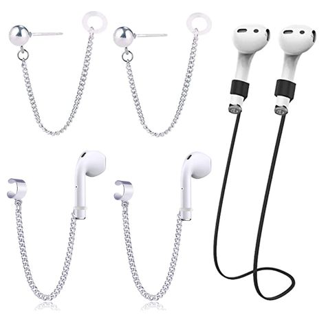 PRICES MAY VARY. 【Wireless Earphone Anti-Lost】Silicone ends can tightly hold your airpods and prevent it from falling. Both men and women can wear it (Ear clip and hooks no need Piercing Ears). Never losing your expensive airpods. (Note: The product sold does not include earphone) 【Light-weighted Design】 Wireless earphone holder stud earrings are lightweight and easy towear and take off. 【Perfect-compatible】 Anti-lost Earrings Compatable for your apple AirPods Pro 2/1 and suitable for any occasi Seed Bead Jewelery, Earphone Holder, Homemade Body Care, Earphones Holder, Glasses Strap, Apple Airpods Pro, Korean Jewelry, Beads Bracelet Design, Diy Keychain