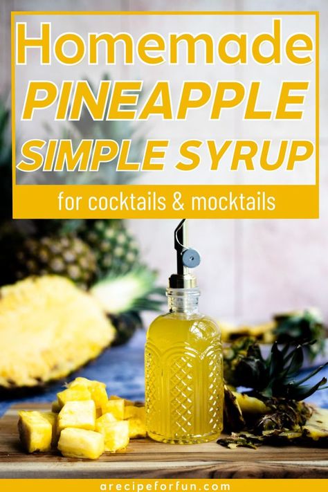 This pineapple simple syrup is the perfect way to enjoy the fresh flavor of pineapples in any drink you can imagine! Pineapple Simple Syrup, Easy Pork Recipes, Syrup For Drinks, Pineapple Syrup, Homemade Syrup, Simple Syrup, Syrup, Pineapple