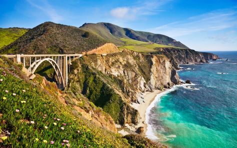 [71+] Big Sur Wallpaper on WallpaperSafari Big Sur Camping, Bixby Creek Bridge, Bixby Bridge, California Wallpaper, Road Trip Planner, Bridge Art, Big Sur California, Pismo Beach, California Travel Road Trips