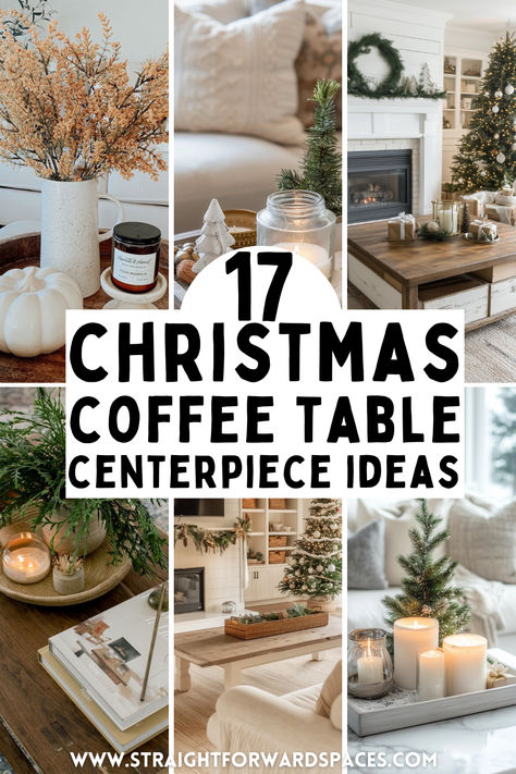 17 Best Christmas Coffee Table Decor Ideas Christmas Wooden Tray Decor, Pottery Barn Christmas Living Room, Aesthetic Christmas Table Decor, Coffee Table Tray Decor Christmas, How To Decorate A Tray For Christmas, Christmas Counter Centerpiece, Christmas Decor Basket Ideas, Diy Christmas Tray Decor, Xmas Tray Decor Ideas