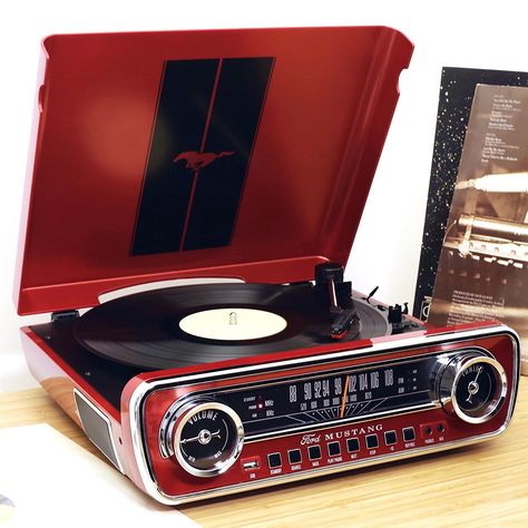 Win a FREE Classic Ford Mustang Record Player  http://blog.dalescollectibles.com/giveaway/mustang-record-player-giveaway/?token=mrQWkFaO7nwm Classic Ford Mustang, Retro Technology, Red Mustang, Retro Record Player, Vintage Auto's, Vintage Record Player, Vinyl Record Player, Retro Radio, Antique Radio