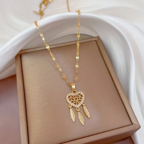 Faster shipping. Better service Dream Catcher Necklace, Romantic Necklace, Long Tassel Necklace, Dream Catcher Earrings, 7 Chakras, Colored Gems, Long Pendant Necklace, Gold Tone Necklace, Heart Pendant Necklace