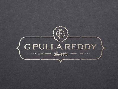 G Pulla Reddy Sweets Shop Logo Design, Hyderabad, India Sweet Shop Logo Design, Sweets Shop Logo, Sweet Shop Logo, Dairy Products Packaging Design, Beverage Branding, Interior Brochures, Sweet Box Design, Sweet Logo, Jewelry Logo Design