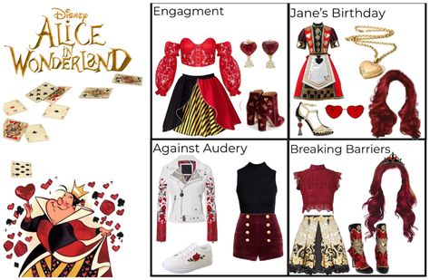 Queen Of Hearts Daughter Outfit, Decendants Oc Outfits, Queen Of Hearts Daughter, Queen Of Hearts Disneybound, Descendants Oc Outfits, Queen Of Hearts Aesthetic Outfits, Descendants Inspired Outfits, Descendants Outfit Ideas, Queen Of Hearts Inspired Outfits