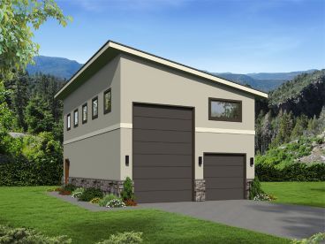 RV Garage with Loft, 062G-0174 Detached Workshop, Large Rv, Rv Shelter, Rv Garage Plans, Barn Office, Rv Carports, Contemporary Garage, Garage Plans With Loft, Garage Plans Detached