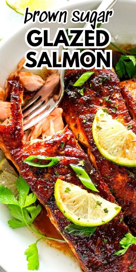 Salmon Recipes Glazed, Blackened Honey Glazed Salmon, Salmon Recipes Honey Glazed, Brown Sugar Rub For Salmon, Bbq Glazed Salmon, Sweet Glaze For Salmon, Honey Salmon Glaze, Grilled Honey Glazed Salmon, Salmon Brown Sugar Glaze