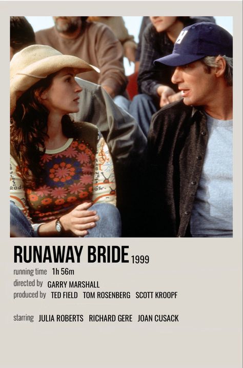 Runaway Bride Poster, Runaway Bride Aesthetic, The Bride Movie, Julia Roberts Movies, Polaroid Movie Poster, Romcom Movies, Film Polaroid, Rom Coms, Iconic Movie Posters