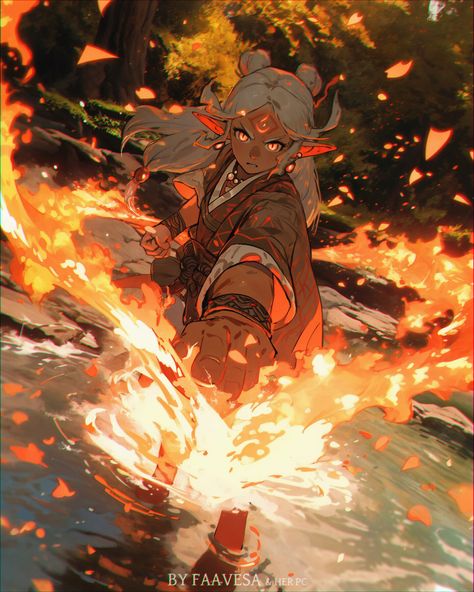 ArtStation - Fire arrow Sukuna Fire Arrow, Sukuna Fire, Fire Mage, Elf Art, Roleplay Characters, Fire Element, Fire Art, Magic Art, Art Practice