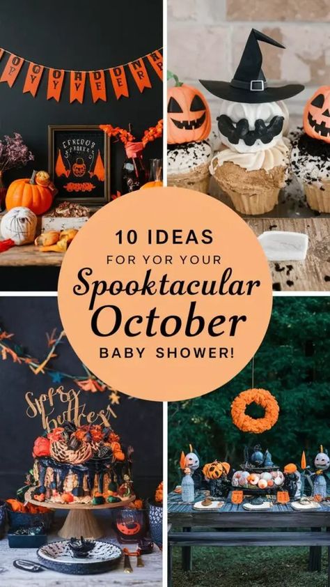 10 Fall-tastic Ideas for Your Spooktacular October Baby Shower! - Fabricerie Halloween Themed Baby Shower Ideas Boy, Halloween Baby Shower Ideas For Boys, Little Boo Baby Shower Ideas, October Baby Shower Theme, Halloween Themed Baby Shower Ideas, October Baby Shower Ideas, Thanksgiving Vibes, Jordan Baby Shower, October Is Here