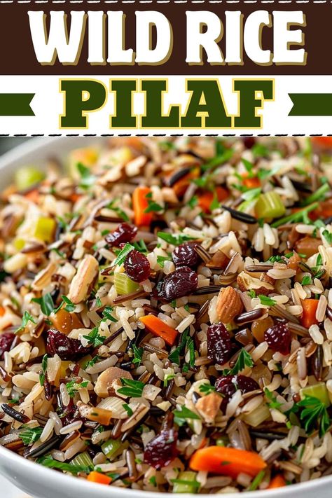 Cranberry Pecan Rice Pilaf, Wild Rice Pilaf Instant Pot, Wild Rice Pilaf With Cranberries, Long Grain Wild Rice Recipes, How To Season Rice, Wild Rice Side Dish, Wild Rice Recipes Side Dishes, Wild Rice Hotdish, Wild Rice Pilaf Recipe