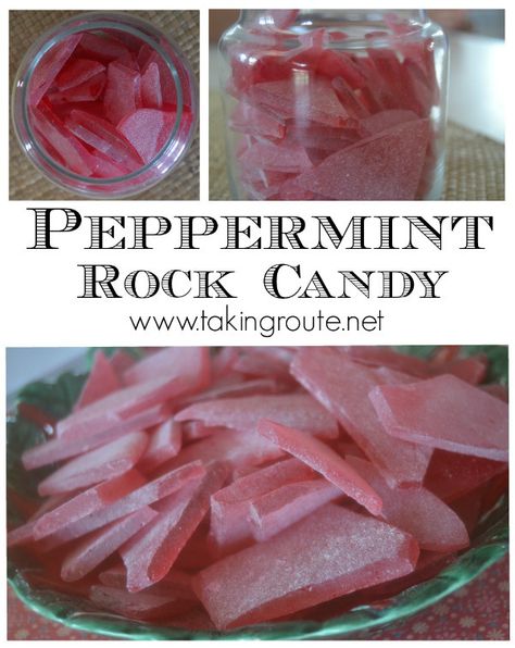 Peppermint Rock Candy Pin Peppermint Hard Candy Recipe, Homemade Rock Candy, Rock Candy Recipe, Hard Tack Candy, Candy Experiments, Christmas Candy Homemade, Hard Candy Recipes, Making Candy, Christmas Nostalgia