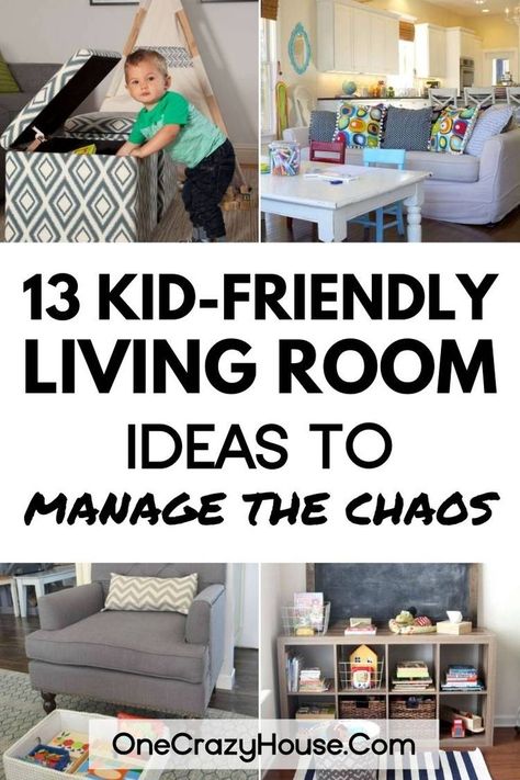 Kid Friendly Living Room Decor, Kid Friendly Living Room Ideas, Kid Friendly Family Room, Family Room Organization, Kid Friendly Living Room, Toddler Play Area, Family Friendly Living Room, Kids Play Spaces, Cute Living Room