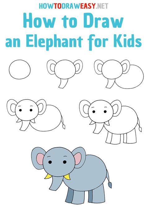 How to Draw an Elephant for Kids Step by Step #Elephant #cartoonElephant #Elephantcartoon #drawingElephant #Elephantdrawing #Elephantart #Elephantarts #howtodrawanElephant #easydrawing Directed Drawing Elephant, Easy Elephant Drawing Step By Step, Step By Step Drawing For Kindergarten, Kids Step By Step Drawing, Drawing Step By Step For Kids, How To Draw An Elephant Step By Step, Easy Elephant Drawing Simple, Elephant Activities For Kids, How To Draw Elephant