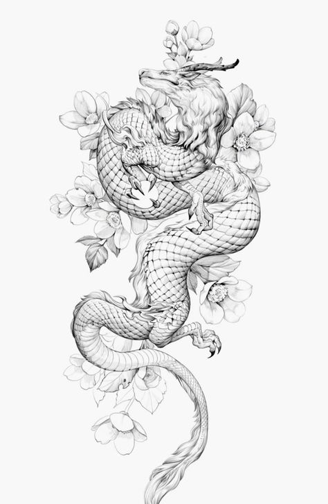 Lukisan Haiwan, 1975 Tattoo, Tato Ikan Koi, Tato Naga, Island Tattoo, Dragon Tattoo Art, Japanese Dragon Tattoo, Dragon Sleeve Tattoos, Dragon Tattoo For Women