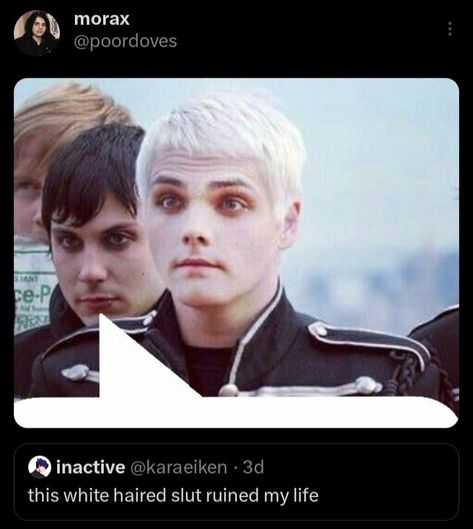 Mcr Frank Iero Memes, Mcr Poster, Mcr Pfp, Ian And Mickey, Mcr Memes, Emo Memes, I Love Mcr, Mikey Way, Frank Iero