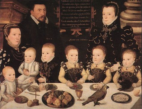 1567 - Portrait of William Brooke, Lord Cobham and family. English School. Collection: Longleat House. Elizabethan Clothing, Elizabethan Era, Tudor Era, Portrait Vintage, Tudor History, English History, The Tudor, 16th Century, Middle Ages