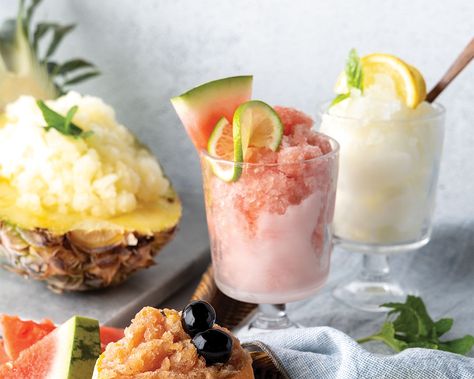 Watermelon-Lime Granita Louisiana Desserts, Lime Granita, Fresh Watermelon Juice, Light Summer Desserts, Granita Recipes, Gumbo Soup, Salad Sauce, Fresh Watermelon, Fruit Puree