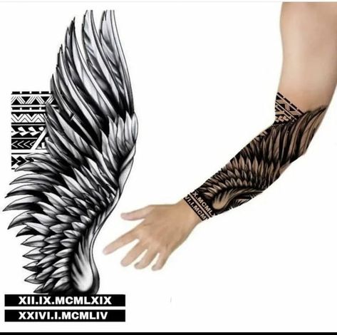 Forearm Wing Tattoo, Wing Tattoo Arm, Forearm Cover Up Tattoos, Alas Tattoo, Wing Tattoo Men, Full Hand Tattoo, Inner Arm Tattoos, Armband Tattoos, Forearm Band Tattoos