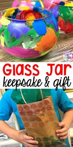 Christmas DIY Gift Painted Glass Jars (by kids)! Easy parent gift made by kids! A keepsake you can make in the classroom with your students can make for Christmas, Mother's Day, or Grandparent's Day. Easy Parent Gifts, Painted Glass Jars, Painting Glass Jars, Parents Christmas, Christmas Gifts For Parents, Diy Father's Day Gifts, Diy Gifts For Kids, Mothers Day Crafts For Kids, Preschool Christmas