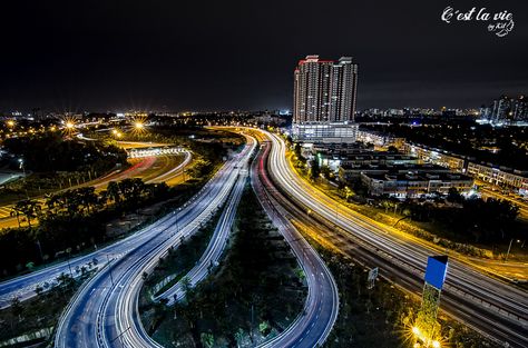 night light trail at One City, Subang Jaya, Malaysia. Subang Jaya, Light Trails, Shah Alam, Kuala Lumpur, Night Light, Lenses, Quick Saves